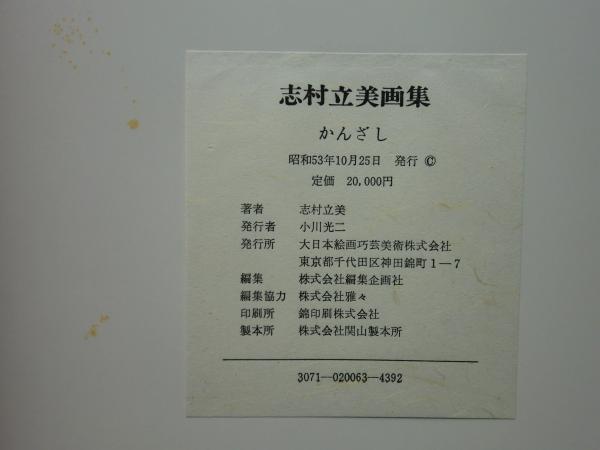 志村立美画集　かんざし　志村立美　大日本絵画巧芸美術株式会社 志村立美画集 かんざし（箱2種類付き）】大日本絵画巧芸美術