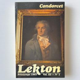 Lekton Vol.3, No.1, Spring 1993: Condorcet: Le Condor des Lumières