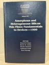 Amorphous and Heterogeneous Silicon Thin Films: Fundamentals to Devices – 1999: Volume 557 (MRS Proceedings)