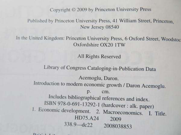 ビジネス・経済 Introduction to Modern Economic Growth Introduction to Modern Economic Growth | Princeton