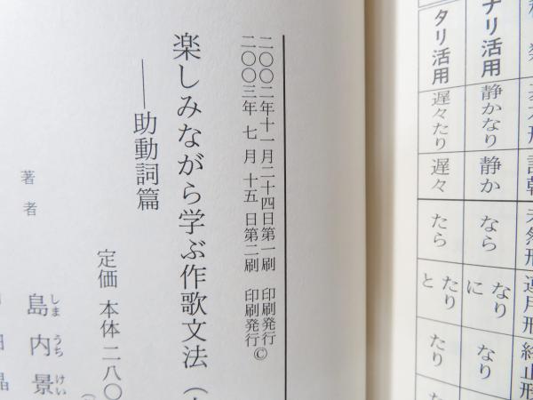 楽しみながら学ぶ作歌文法  下（動詞、形容詞、他さまざまな /短歌研究社/島内景二（単行本） 楽しみながら学ぶ作歌文法 下 動詞、形容詞、他さまざまな品詞篇