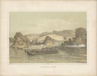19世紀 石版図版 ペリー日本遠征記 「鳥ヶ崎,江戸湾」 Narrative of the squadron to the China seas and Japan