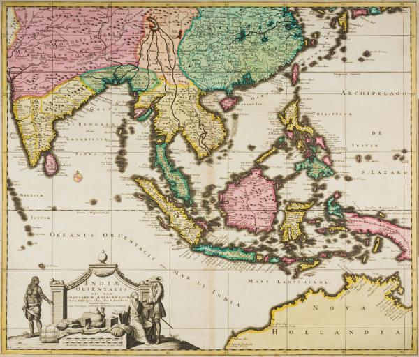 Indiae Orientalis 17世紀 古地図 東南アジア図 Theodore Dankerts 天牛書店 古本 中古本 古書籍の通販は 日本の古本屋 日本の古本屋