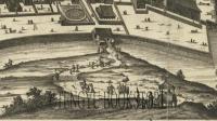 De Logie voor NANGASACKI op t Eylandt Schisma 「長崎・出島図」 モンタヌス「日本誌」図版[17世紀 銅版画 一枚物]