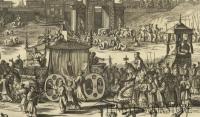 Uyt Rydinge vande Gouverneur van Miako 「都の知事の行列」(京都図) モンタヌス「日本誌」図版[17世紀 銅版画 一枚物]