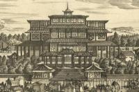 t Hof van den Dayro te Miako「都のダイロの宮殿」(京都図) モンタヌス「日本誌」図版[17世紀 銅版画 一枚物]