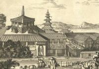 De Groote Tempel Buyten Saccay 「堺の大寺院」(大阪・堺図) モンタヌス「日本誌」図版[17世紀 銅版画 一枚物]