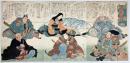 見立武者六歌仙 3枚続き揃【文政頃 歌川国芳 浮世絵】