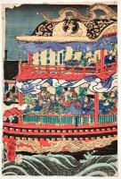 壇之浦大合戦之図 3枚続揃【安政6年 歌川芳艶 浮世絵】