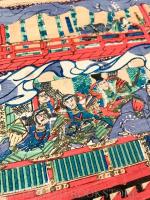 壇之浦大合戦之図 3枚続揃【安政6年 歌川芳艶 浮世絵】