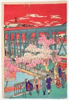 東京名所吾妻橋之真景 3枚続揃 【明治23年 小林幾英 浮世絵】