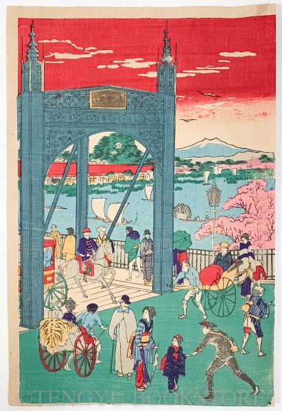 東京名所吾妻橋之真景 3枚続揃 【明治23年 小林幾英 浮世絵