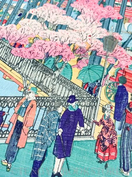東京名所吾妻橋之真景 3枚続揃 【明治23年 小林幾英 浮世絵