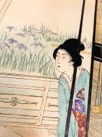 千代田之大奥 花菖蒲 3枚続揃 【明治29年 楊洲周延 浮世絵】