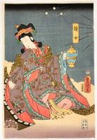 日月星昼夜織分 3枚続揃 【安政6年 歌川国貞(三代豊国) 浮世絵】