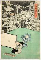 うき世のゆめ 2枚続揃 【文久3年頃 作者不詳 浮世絵 風刺画】