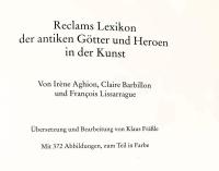 Reclams Lexikon der antiken Götter und Heroen in der Kunst