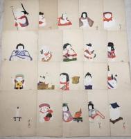 御所人形（久保佐四郎）35枚+目録（巌谷小波）　能楽御所人形（山岡陳平）3枚