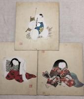 御所人形（久保佐四郎）35枚+目録（巌谷小波）　能楽御所人形（山岡陳平）3枚
