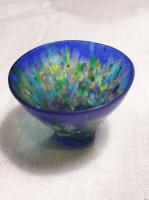 矢野太昭 古代ガラス 盃 共箱  二個セット　作家説明書き1枚付き