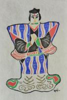 犬山の土人形　限定330部内259番　肉筆画（石井荘男）一点、　木版画（真沢競爾）二点