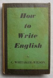 [英書] HOW TO WRITE ENGLISH