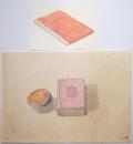 林哲夫水彩画2点 「本と小物入図」「本図」
