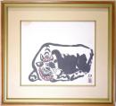 小松均画額 「黒牛之図」
