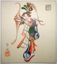大津絵色紙 「藤娘（笠）」