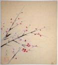 木本大果色紙 「紅梅図」