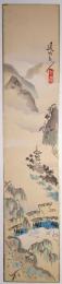池田遥邨木版画短冊 「嵐山風景」