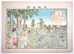 大阪名所石版画 ＜北向八幡より生魂を望む＞