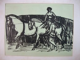 林重義石版画額 「白馬（サーカス）」