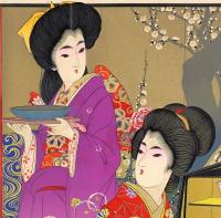 引札見本 美人二人の図