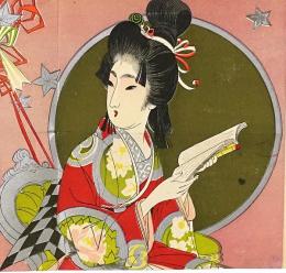 封緘葉書（美人画、読書）