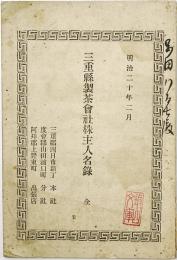 三重県製茶会社株主人名録