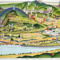 【初三郎鳥瞰図】嵐山名所図絵 : 附保津川くだり