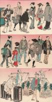 浪花町方風俗行列絵葉書