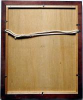 藤沢恒夫自筆書・絵入　「濱木綿に燈台淡く灯りけり・・1980年のお正月に庄野英二君が・・・」　額付