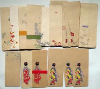 舞妓・紅葉・梅・ほか絵入木版封筒　100枚以上　戦前・未使用