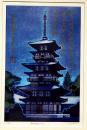 斎藤カオル 銅版画「薬師寺東塔」　カラ―メゾチント　額付き　限定123部　直筆サイン入り　