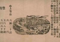 豊後七島表青莚御値段チラシ（大分県資料）　工場の図入り