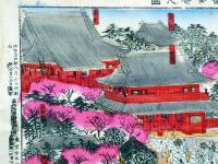 浅草観音全景之図　石版画　明治34年　彩色