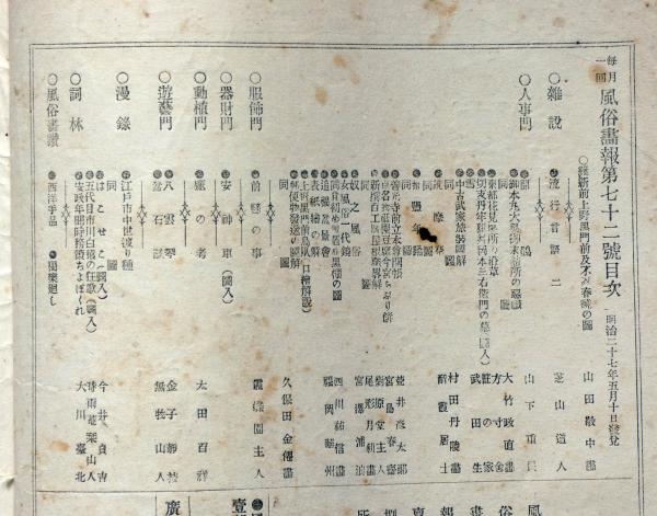 風俗画報 第72号（明治27年5月） 大奥詰所悪戯之図ほか(尾形月