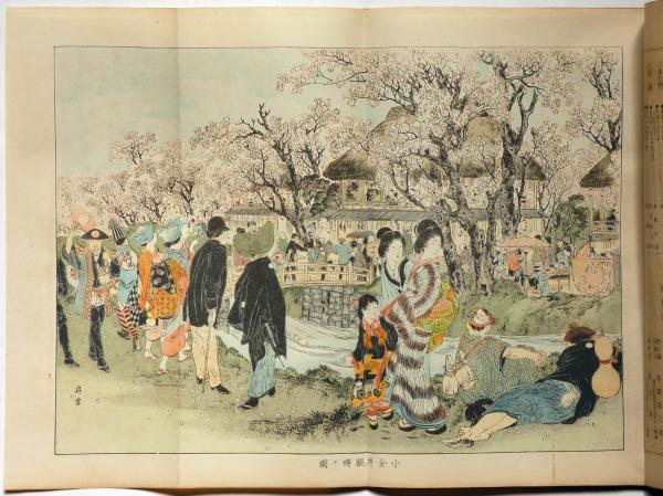 風俗画報 第112号（明治29年4月） 小金井観桜の図・見世物風俗の図