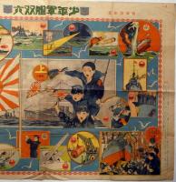 少年軍艦双六　日本少年付録　大正6年1月　有本芳水・案　川端龍子画