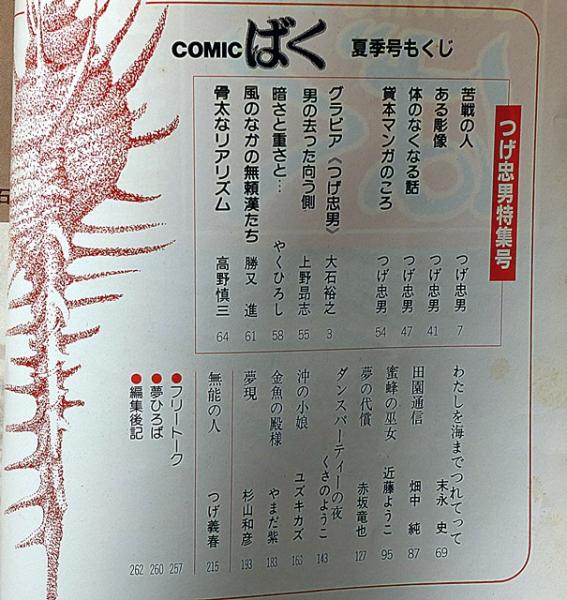 つげ忠男特集号 COMIC ばく 6号 昭和60年夏季号 (つげ忠男・畑中