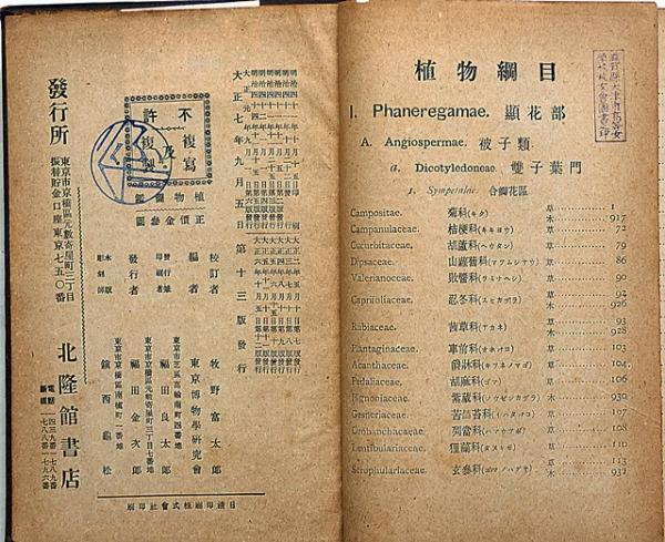植物図鑑 牧野冨太郎校訂(牧野冨太郎校訂・東京博物学研究会編) / 古本