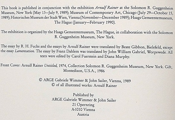 ARNULF RAINER Preste1 アルヌルフ・ライナー画集 英文 (アーノルフ