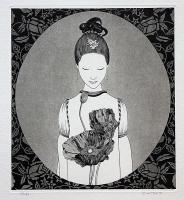 斎藤カオル銅版画集　「古きフィレンツェの女たち」限定80部　メゾチント8枚入り